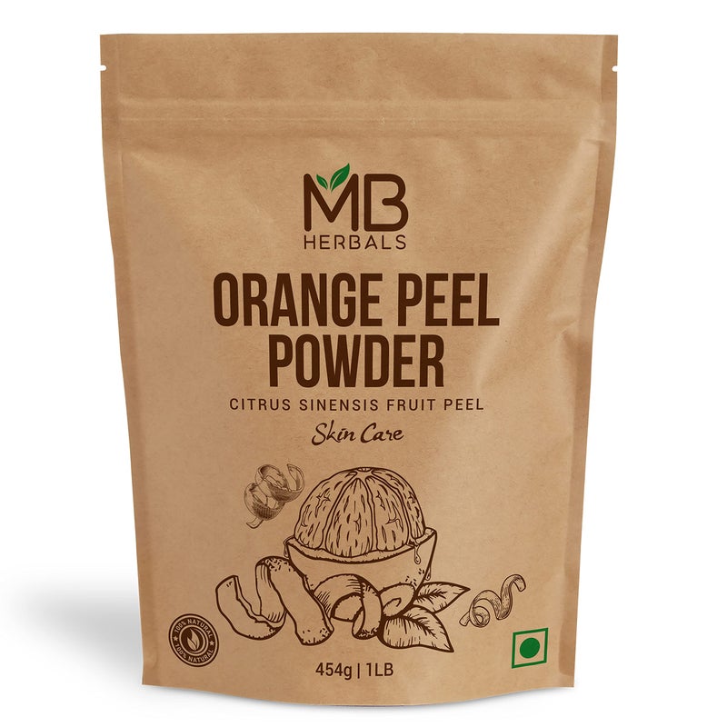 MB Herbals Pure Orange Peel Powder 1 lb 16 oz 454 Gram 100 Pure Natural No Preservatives For Face Packs For External Use Only