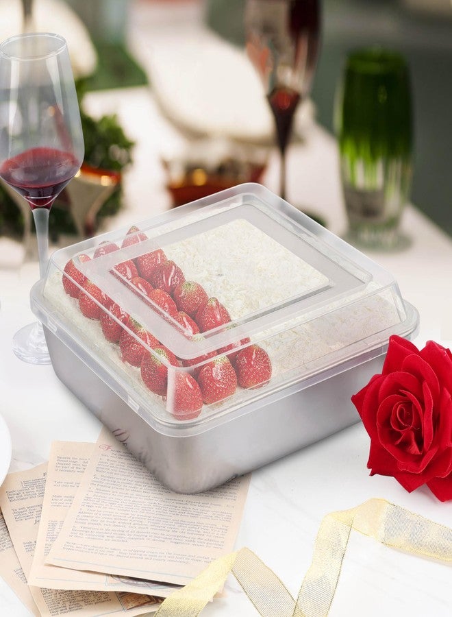 Onader 9x9 Inch Square Cake Brownie Baking Pan with Lid, Stainless Steel Lasagna Pan - Image 5