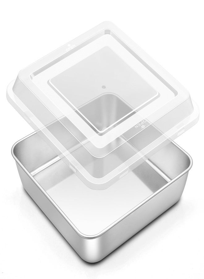 Onader 9x9 Inch Square Cake Brownie Baking Pan with Lid, Stainless Steel Lasagna Pan - Image 1