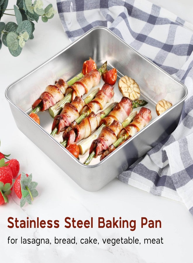 Onader 9x9 Inch Square Cake Brownie Baking Pan with Lid, Stainless Steel Lasagna Pan - Image 4