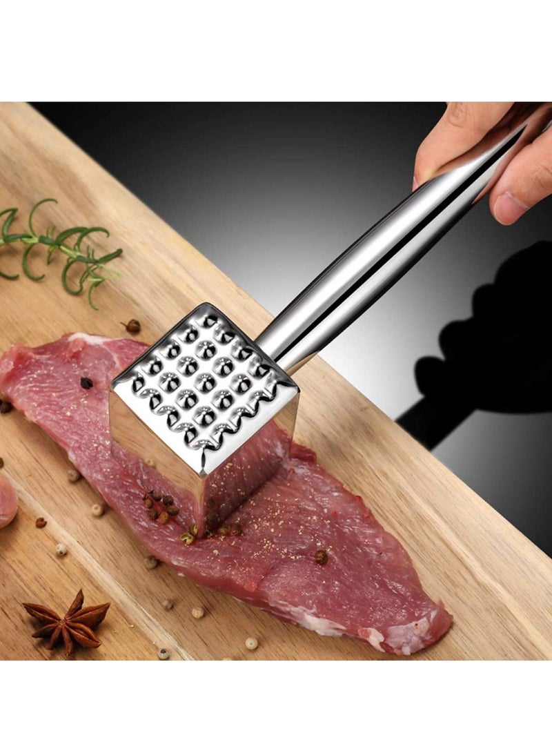 NIBEMINENT Meat Tenderizer 304 Stainless Steel Heavy Sturdy Mallet Pounder Hammer Tool Pound Veal Lamb Chicken Steak Beef Dishwasher Safe 1.65 Lb - Image 2