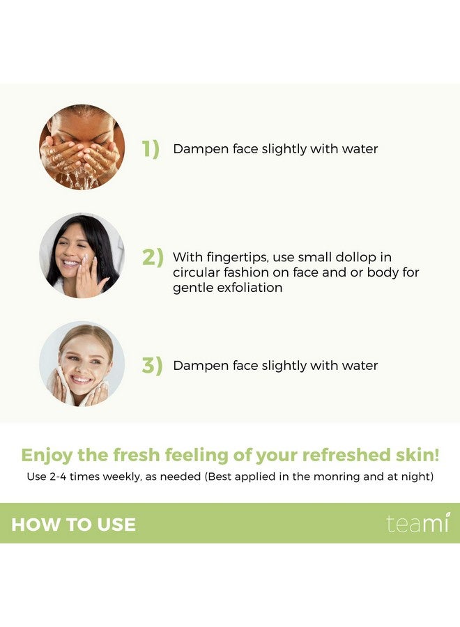 teami Teami Matcha Green Tea Facial Scrub For Hydrating, Moisturizing, and Exfoliating, Natural Exfoliating Body & Face Scrub, Organic Face Exfoliator Sugar Scrub with Lemongrass, Non-Greasy Face Exfoliant - Image 5