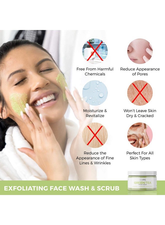 teami Teami Matcha Green Tea Facial Scrub For Hydrating, Moisturizing, and Exfoliating, Natural Exfoliating Body & Face Scrub, Organic Face Exfoliator Sugar Scrub with Lemongrass, Non-Greasy Face Exfoliant - Image 2