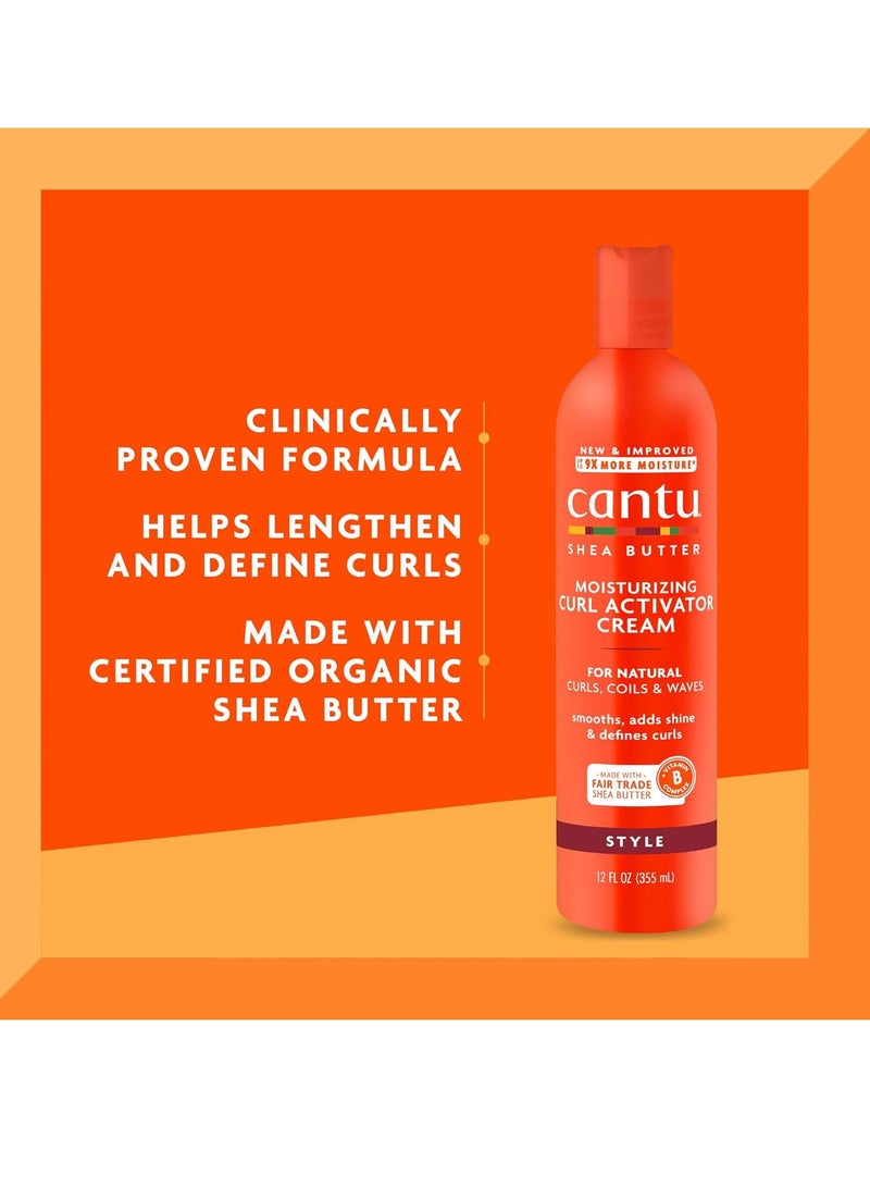 Cantu Moisturizing Curl Activator Cream 12 oz & Strengthening Treatment 6 oz Bundle for Natural Hair - Image 4