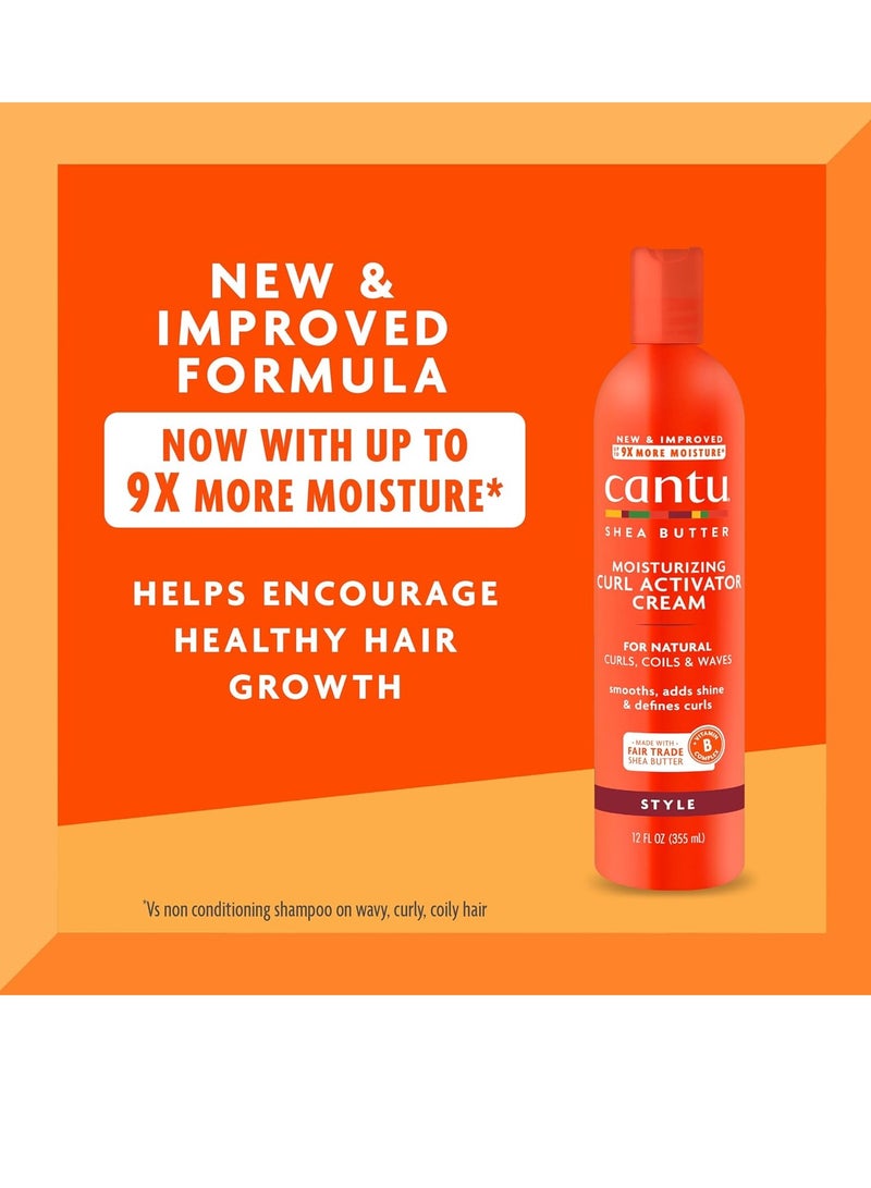 Cantu Moisturizing Curl Activator Cream 12 oz & Strengthening Treatment 6 oz Bundle for Natural Hair - Image 3