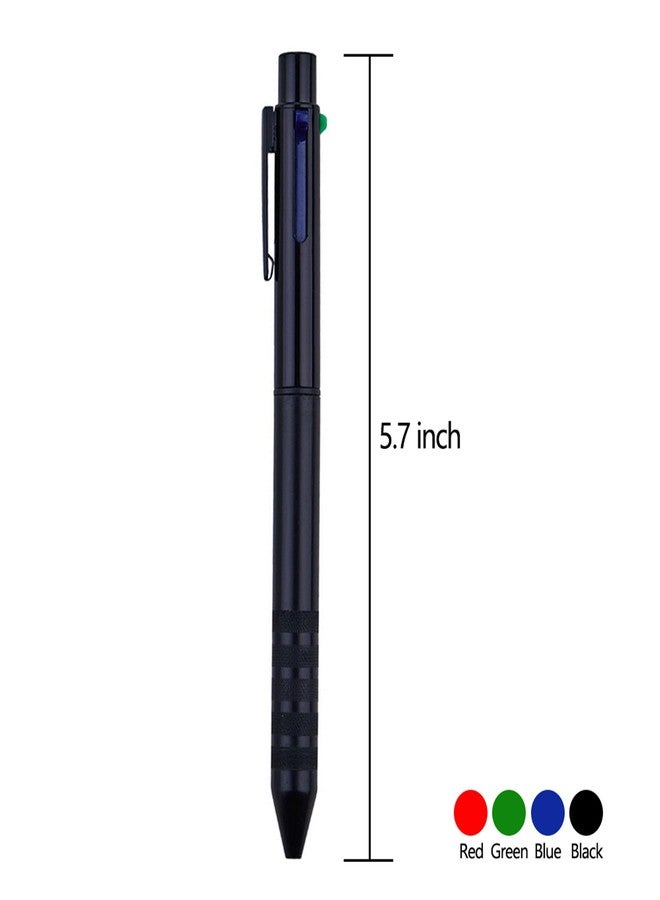 DUNBONG Multi Color Pen Black 4 In 1 Multi function Pen with Black, Blue, Red, Green, Metal Gel Ballpoint Pen, 1-Count (Black) - Image 4