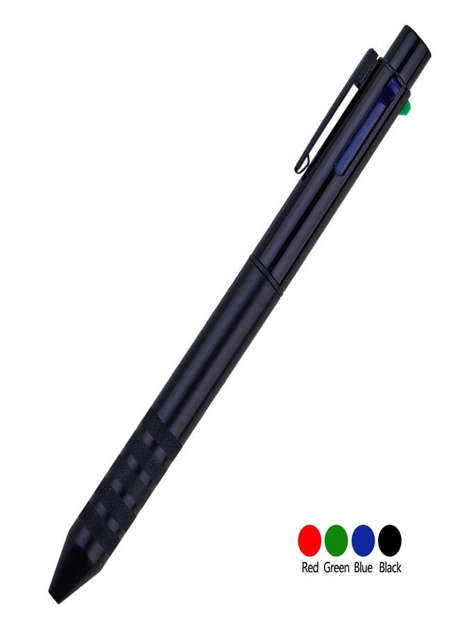 DUNBONG Multi Color Pen Black 4 In 1 Multi function Pen with Black, Blue, Red, Green, Metal Gel Ballpoint Pen, 1-Count (Black) - Image 3