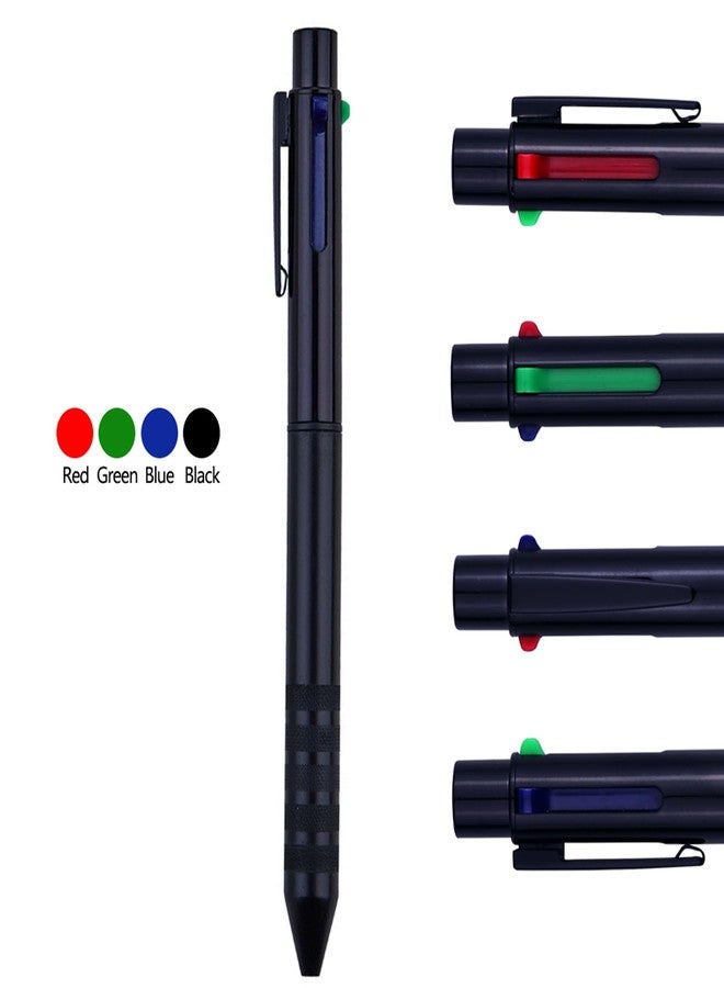 DUNBONG Multi Color Pen Black 4 In 1 Multi function Pen with Black, Blue, Red, Green, Metal Gel Ballpoint Pen, 1-Count (Black) - Image 2