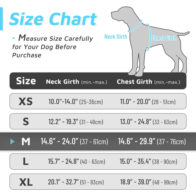 Eagloo Dog Harness Medium Sized Dog, No Pull Service Vest with Reflective Strips and Control Handle, Adjustable and Comfortable for Easy Walking, No Choke Pet Harness with 2 Metal Rings, Sky Blue, M - Image 2