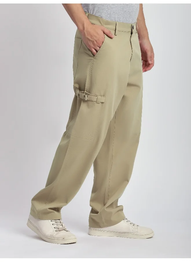 بيونغ Beige Buckle Pocket Cargo Pants