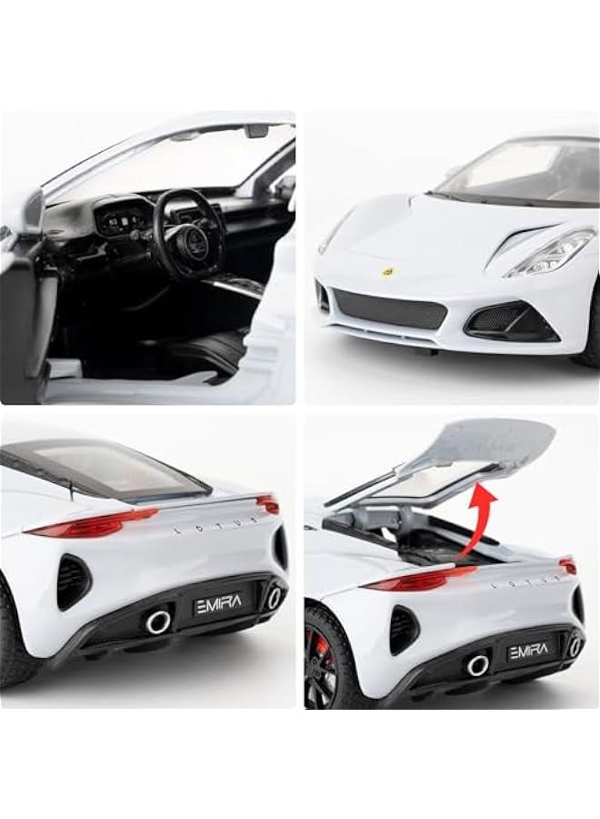 1/24 Lotus Emira Model Car, Zinc Alloy Pull Back Toy car with Sound and Light for Kids Boy Girl Gift(Gray)  - Image 4