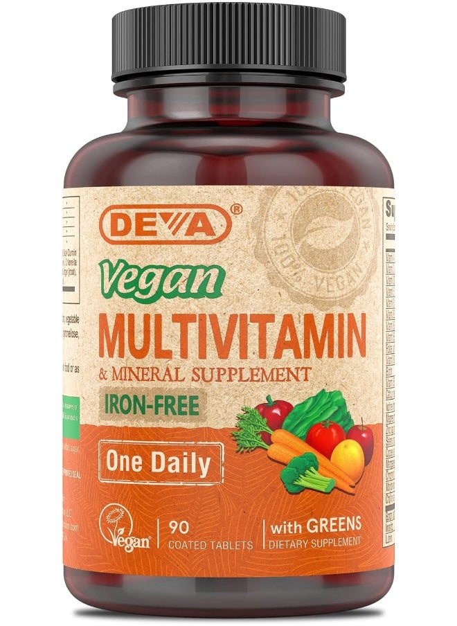 Deva Deva Vegan Multivitamin And Mineral Supplement With Iron Free 90 Tablets  - Image 1