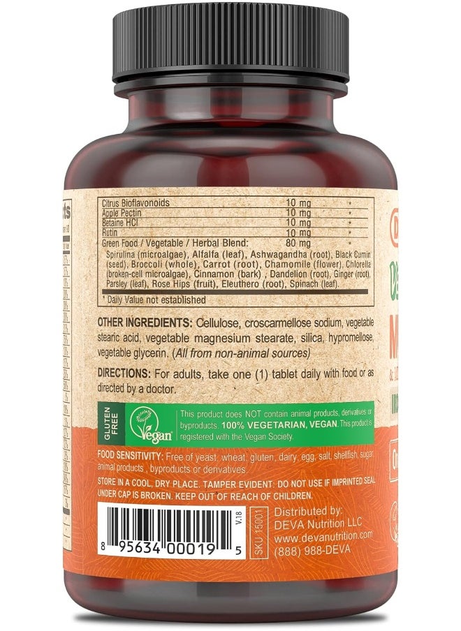 Deva Deva Vegan Multivitamin And Mineral Supplement With Iron Free 90 Tablets  - Image 3