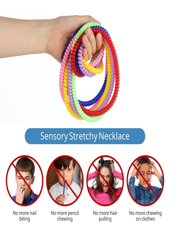 Sallurna 6 Pack Stretchy Coil Necklaces for Kids with Autism ADHD SPD, Oral Motor Aids Toys Reduce Fidgeting Toys for Kids, Teens - Image 3