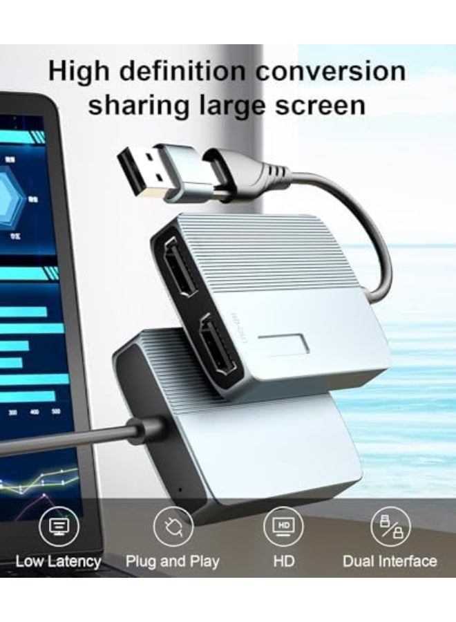 Updated USB 3.0 to Dual HDMI Adapter for Mac and Windows, USB C to HDMI Adapter for Two Monitors, 1080p Dual Monitor Splitter, Extended Display with Three Separate Screens - Image 3