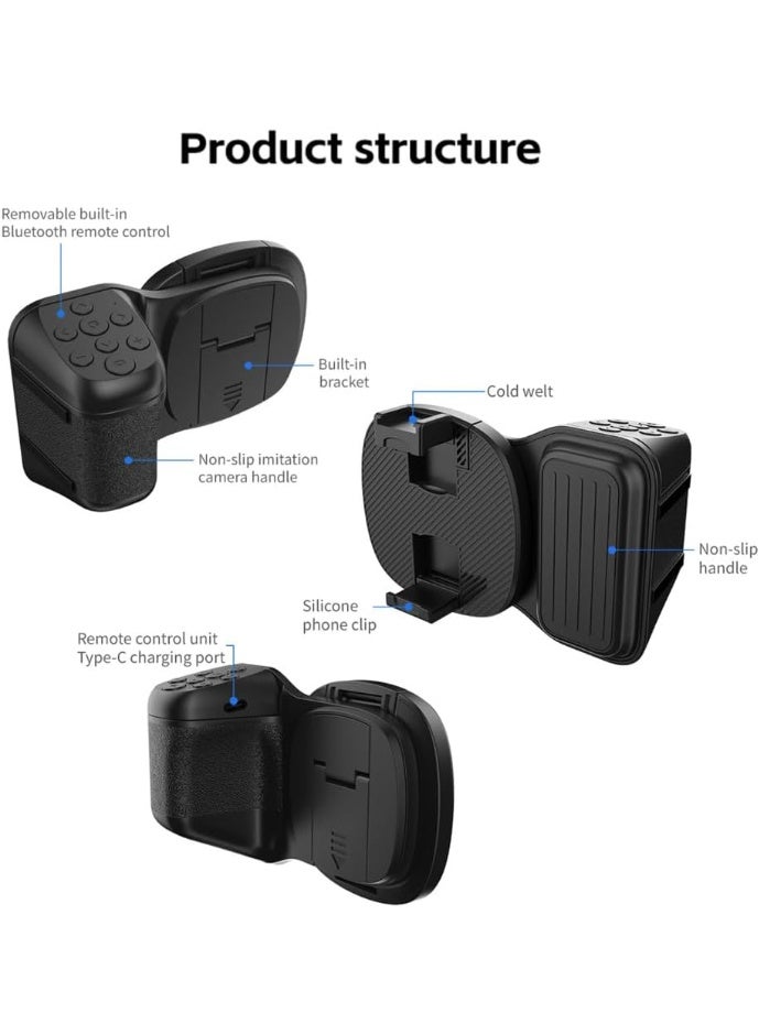 iSNUP Wireless phone grip, suitable for video shooting and selfies, rotating phone holder with mounting base, detachable remote control - Image 3