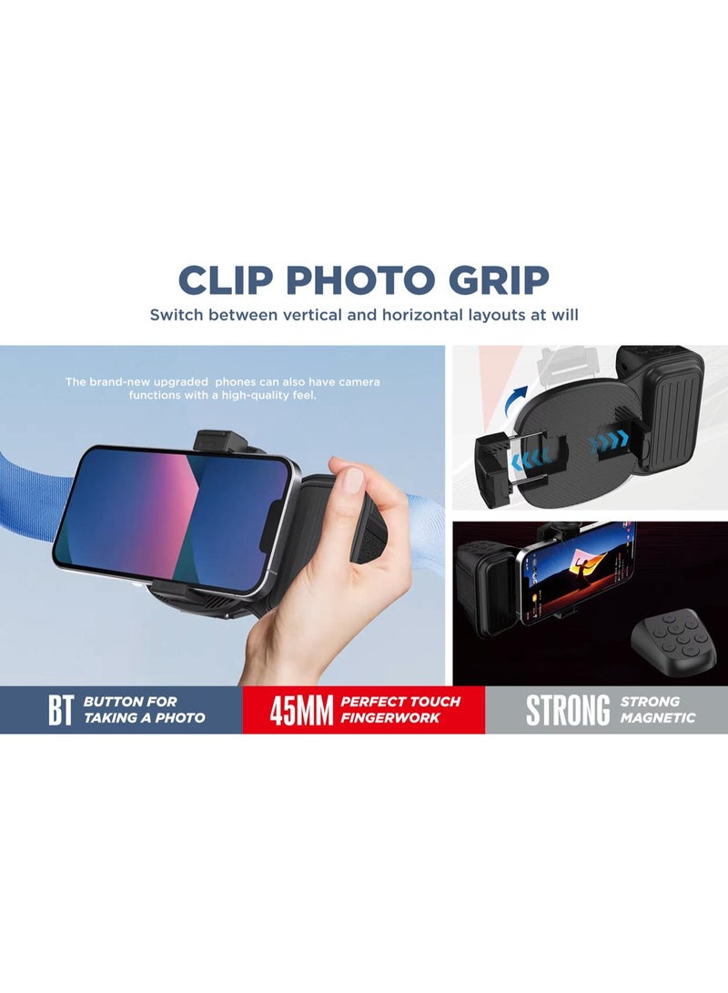 iSNUP Wireless phone grip, suitable for video shooting and selfies, rotating phone holder with mounting base, detachable remote control - Image 4