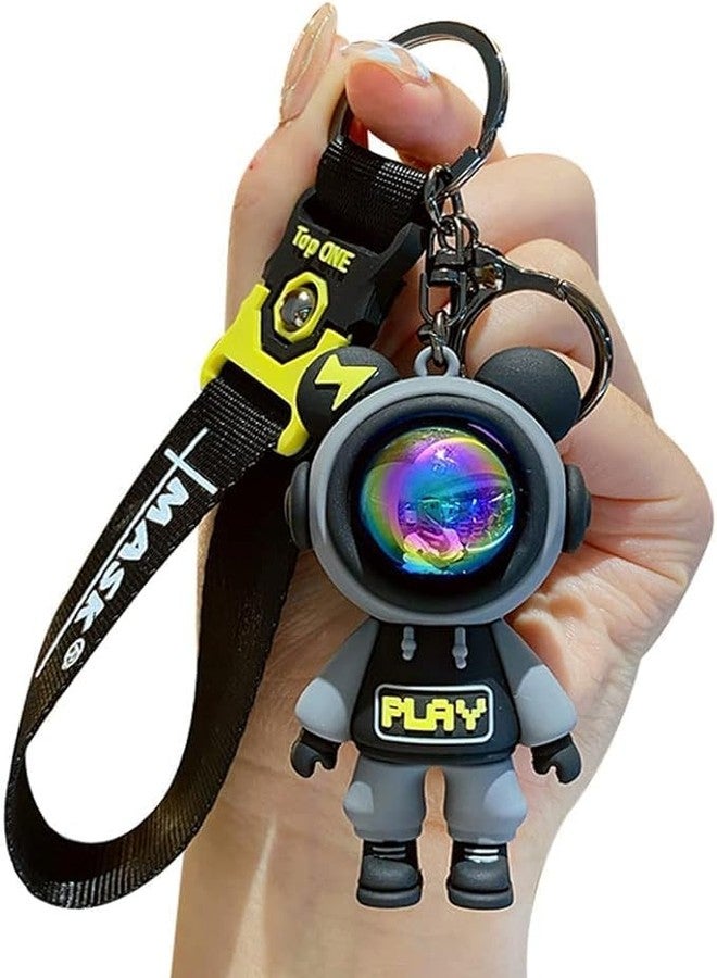 Neel Space Astronaut Keychain Pilot Bear Strap Keychain Keyrings Creative Cool Cute Kawaii Keychains for Backpacks Key for School Bag Keychain for Kids Bect Return Gift for Kids/boys - Image 3
