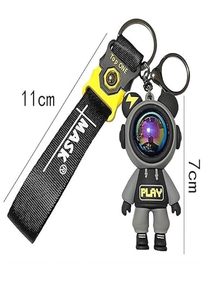 Neel Space Astronaut Keychain Pilot Bear Strap Keychain Keyrings Creative Cool Cute Kawaii Keychains for Backpacks Key for School Bag Keychain for Kids Bect Return Gift for Kids/boys - Image 2