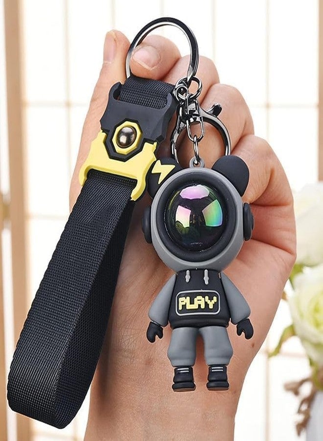 Neel Space Astronaut Keychain Pilot Bear Strap Keychain Keyrings Creative Cool Cute Kawaii Keychains for Backpacks Key for School Bag Keychain for Kids Bect Return Gift for Kids/boys - Image 1