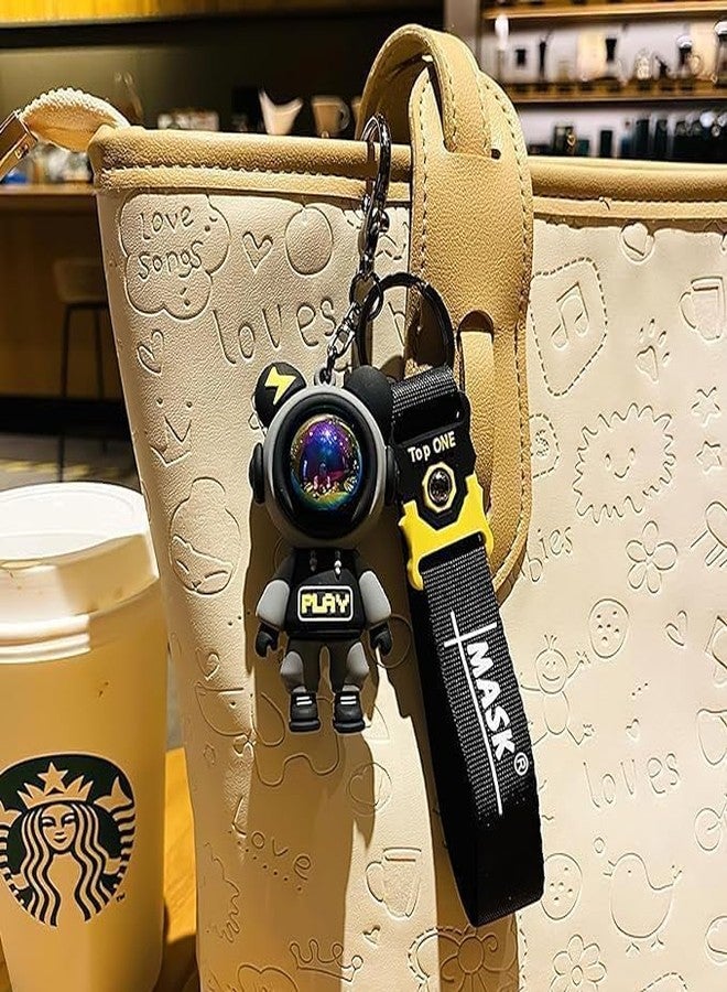Neel Space Astronaut Keychain Pilot Bear Strap Keychain Keyrings Creative Cool Cute Kawaii Keychains for Backpacks Key for School Bag Keychain for Kids Bect Return Gift for Kids/boys - Image 4