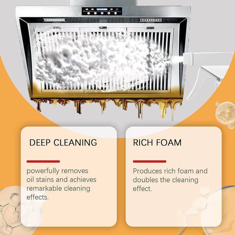 60ml Kitchen Foam Cleaner, Stubborn Stains Cleaner, Multi-Purpose Cleaners Spray for Kitchens, Countertops, range hoods, Ovens, Grime and Grease - Image 4
