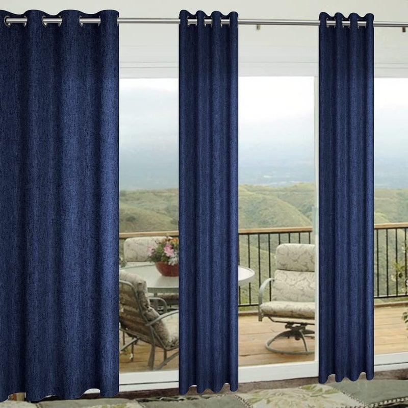 Pitalk Blue Sliding Glass Door Curtains 52 Wide by 108 Length 2 Panels Patio Semi Sheer Light Filtering Drapes for Living Room 52x108 Inches Long Navy - Image 2