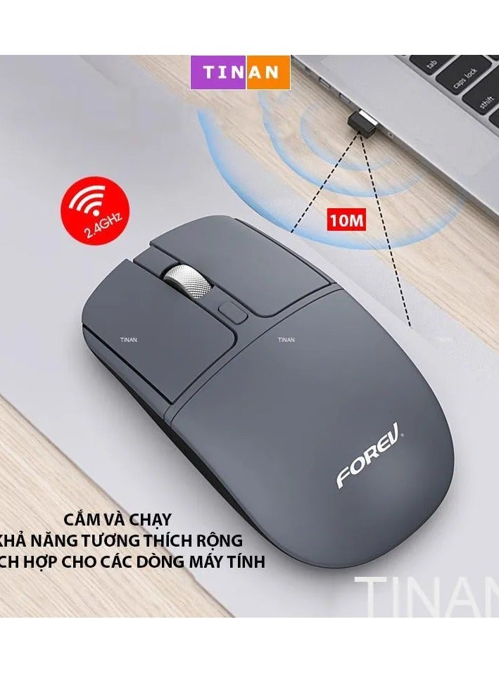 فوريف FV-386 ماوس لاسلكي بلوتوث 5.0 / 2.4 جيجا هرتز صامت - مدى 10 متر - 1600 نقطة في البوصة - 4 أزرار - تمرير معدني (بطارية) - Image 4