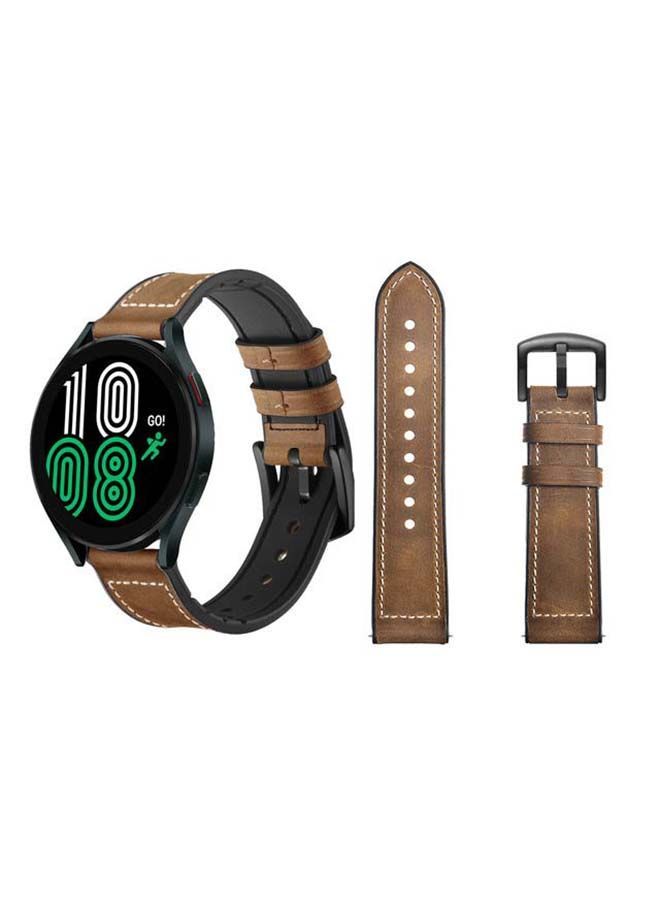 NIBEMINENT Replacement Band For Samsung Galaxy Watch 4 Rough Brown - Image 1