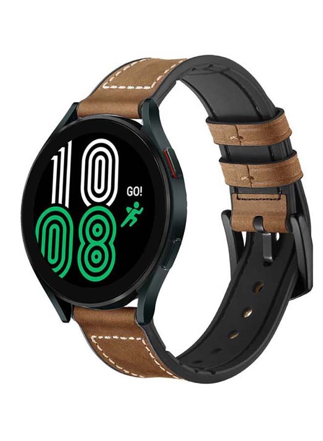 NIBEMINENT Replacement Band For Samsung Galaxy Watch 4 Rough Brown - Image 2