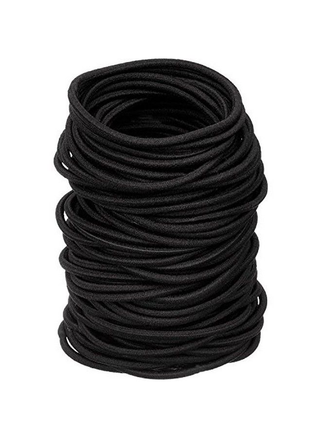 eBoot 100 قطعة من أربطة الشعر، أربطة ذيل الحصان، حوامل الشعر، أشرطة الشعر (5 × 0.3 سم، سوداء) - Image 2