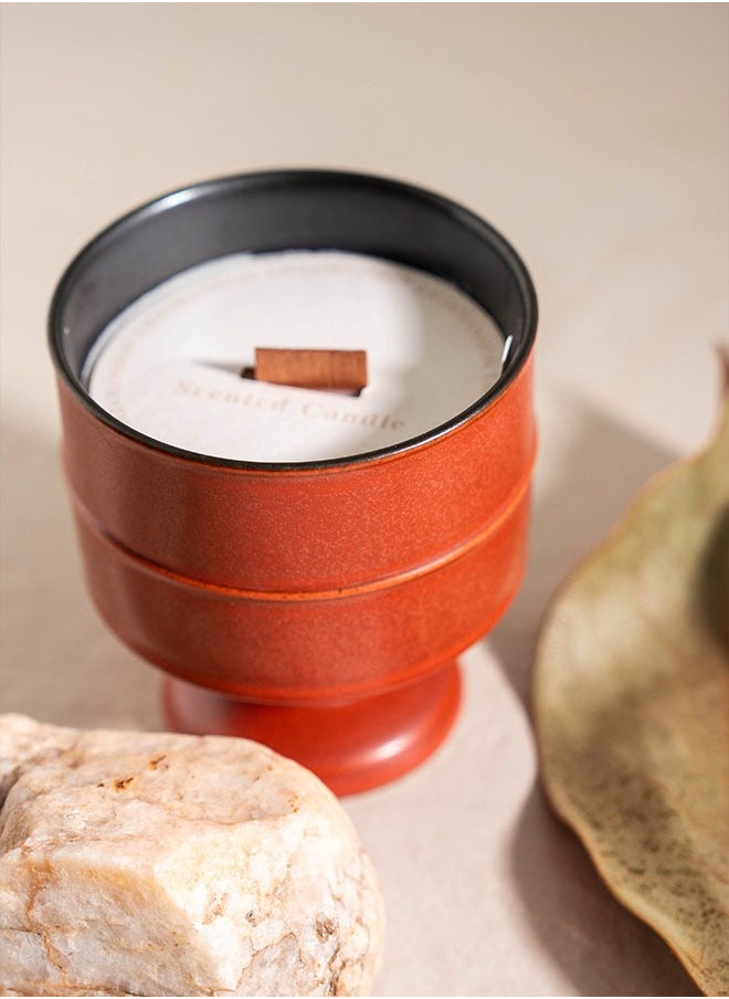 LiLiaMansion Luxury Scented Candle – Burning Memory – Oud & Amber | Ceramic Jar, Handcrafted Gift Candle  - Image 1