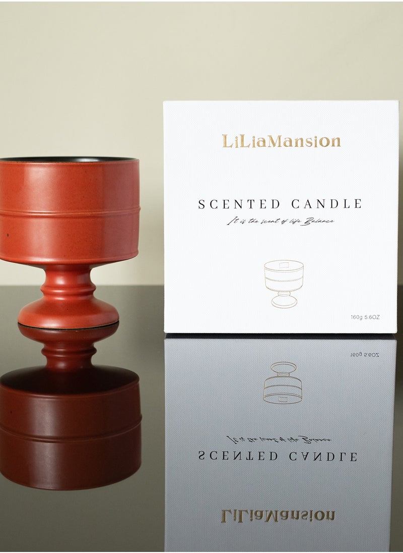 LiLiaMansion Luxury Scented Candle – Burning Memory – Oud & Amber | Ceramic Jar, Handcrafted Gift Candle  - Image 4
