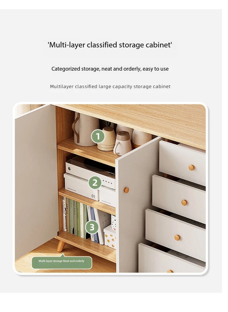 Generic Storage Cabinet with Drawers & Cupboard, Sideboard Buffet Dining Room Server, Self-Service Food Cabinet, Multi-Functional Coffee Bar Cabinet Dresser Shoe Cabinet, Chest of Drawers for Kitchen Dining Organizer（GLC104）  - Image 4
