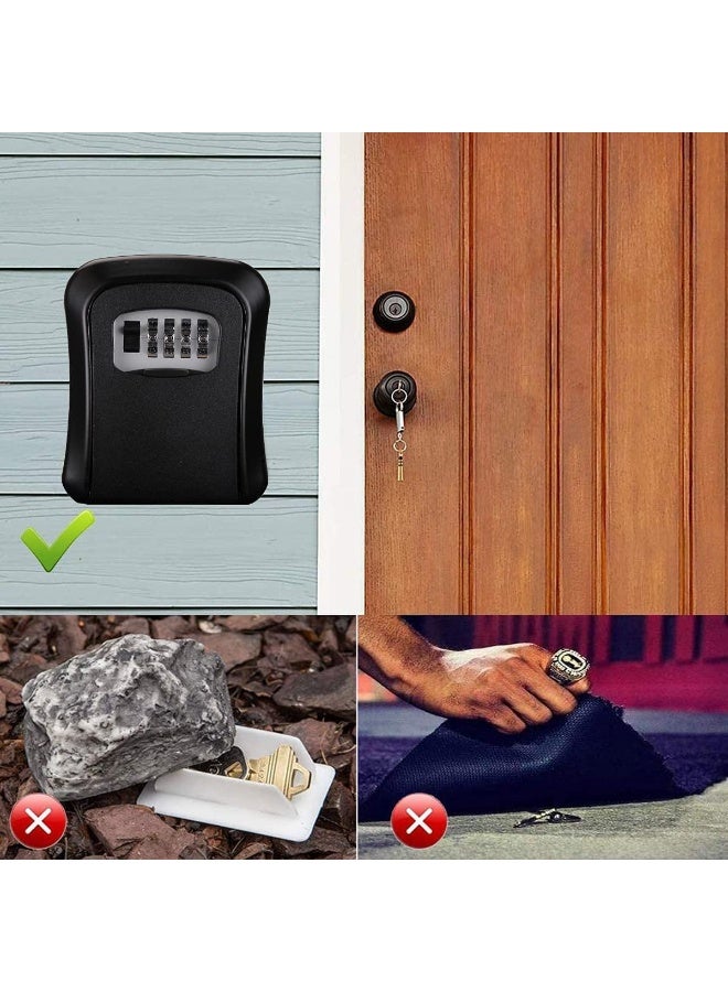 Key Safe Box Code Lock-Storage Key Box Outdoor Wall Mounted Security Password Key Box 4 Combination Code - Image 4