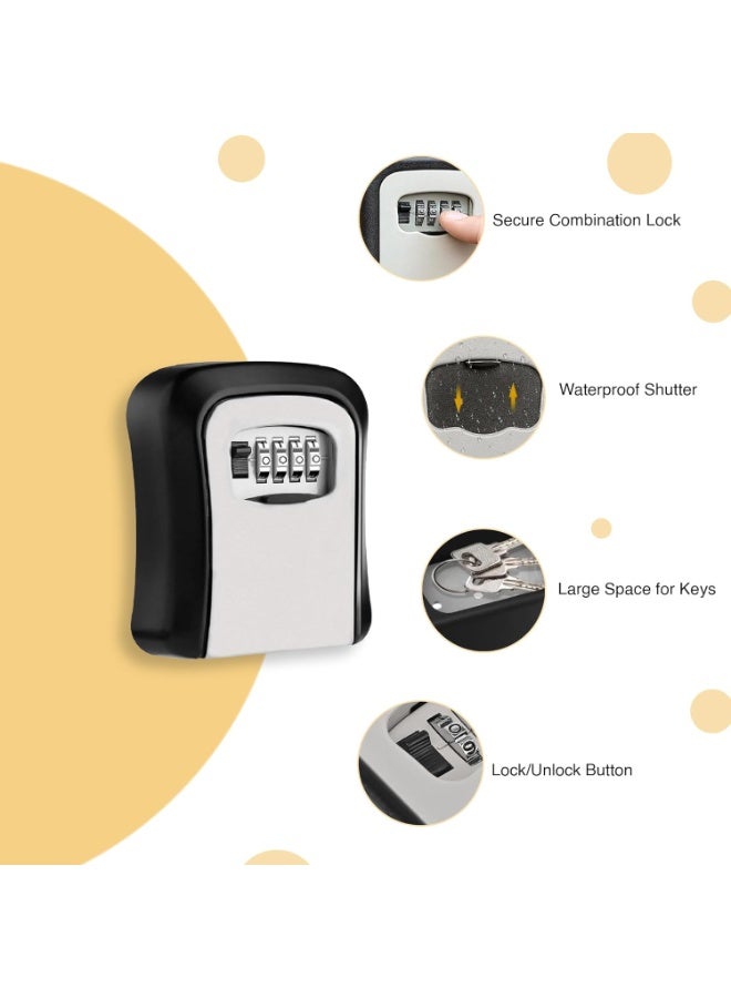 Key Safe Box Code Lock-Storage Key Box Outdoor Wall Mounted Security Password Key Box 4 Combination Code - Image 3