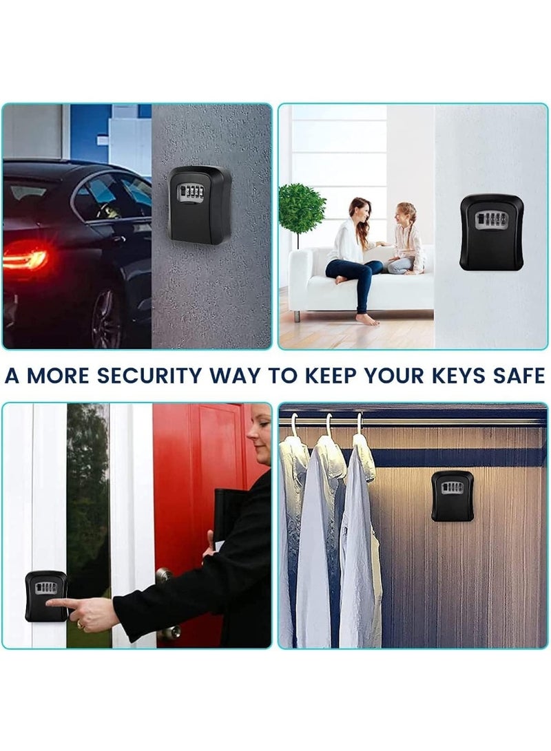Key Safe Box Code Lock-Storage Key Box Outdoor Wall Mounted Security Password Key Box 4 Combination Code - Image 5