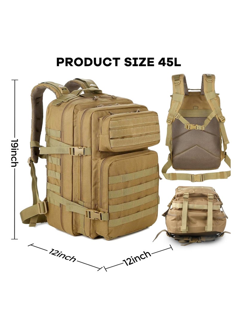 ELFSA 45L multi pocket backpack for cycling, hiking, men's outdoor sports bag, comfortable and breathable backpack, waterproof and multifunctional leisure backpack  - Image 4