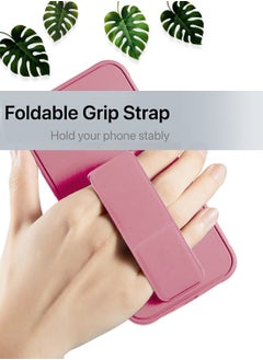 Wtech Xiaomi Redmi Note 14 Pro 5G 2024 Hand Grip Foldable Magnetic Kickstand Wrist Strap Finger Grip with Built-in Iron Case Cover - Pink  - Image 2