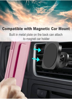 Wtech Xiaomi Redmi Note 14 Pro 5G 2024 Hand Grip Foldable Magnetic Kickstand Wrist Strap Finger Grip with Built-in Iron Case Cover - Pink  - Image 3