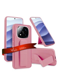 Wtech Xiaomi Redmi Note 14 Pro 5G 2024 Hand Grip Foldable Magnetic Kickstand Wrist Strap Finger Grip with Built-in Iron Case Cover - Pink  - Image 1