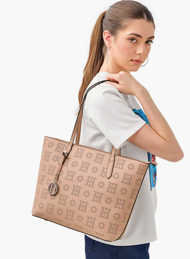 ايل Laser Cut Tote Bag with Double Handle and Zip Closure