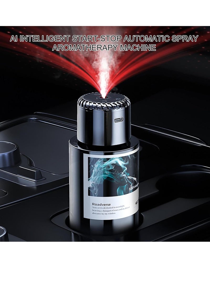 موزع عطر السيارة ستار توب - مرطب ذكي برذاذ مع رائحة فاخرة تدوم طويلاً | موزع روائح السيارات الأوتوماتيكي، تصميم رومانسي بإضاءة LED، مصنوع من سبيكة الألمنيوم، مناسب لحامل أكواب السيارة (120 مل) - Image 2