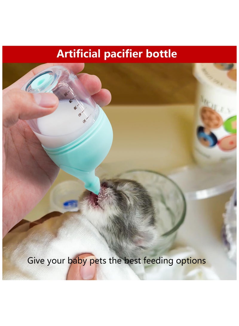 زجاجات للرضاعة للجراء، زجاجات للقطط الصغيرة للرضاعة، زجاجة رضاعة للحيوانات الأليفة، (البرتقالي - 50 مل) - Image 5