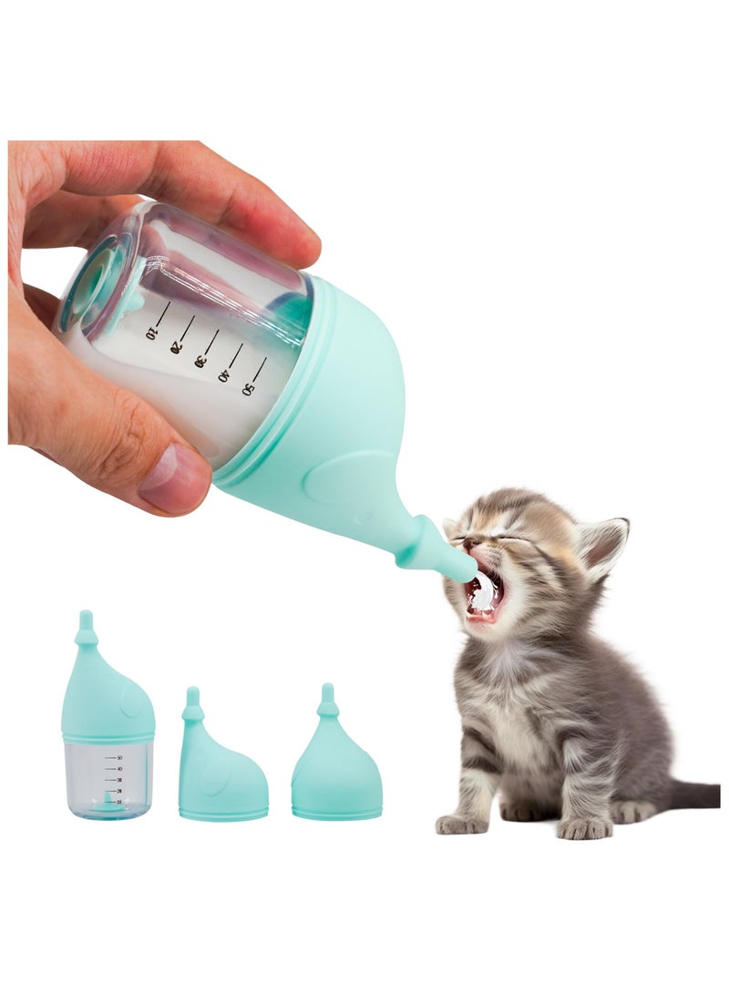 زجاجات للرضاعة للجراء، زجاجات للقطط الصغيرة للرضاعة، زجاجة رضاعة للحيوانات الأليفة، (البرتقالي - 50 مل) - Image 1