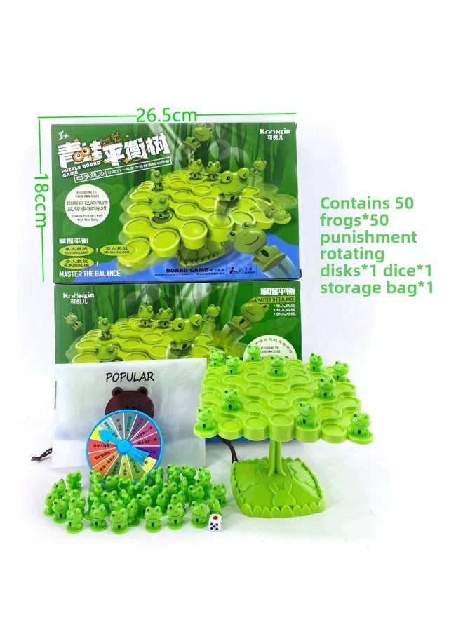 Frog Balance Tree Astronaut Children's Educational Table Game Toy Multiplayer Interactive Stacking Fun Toy-Color:Balance Frog-big Gift Box  - Image 1