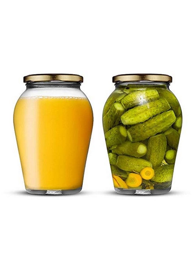 Ash & Roh Big Pot Glass Jar Kitchen Storage Glass Jars & Containers With Airtight Metal Lid - (1000 Ml /1 Ltr /1 Kg) - Set Of (12) - Clear - Image 4