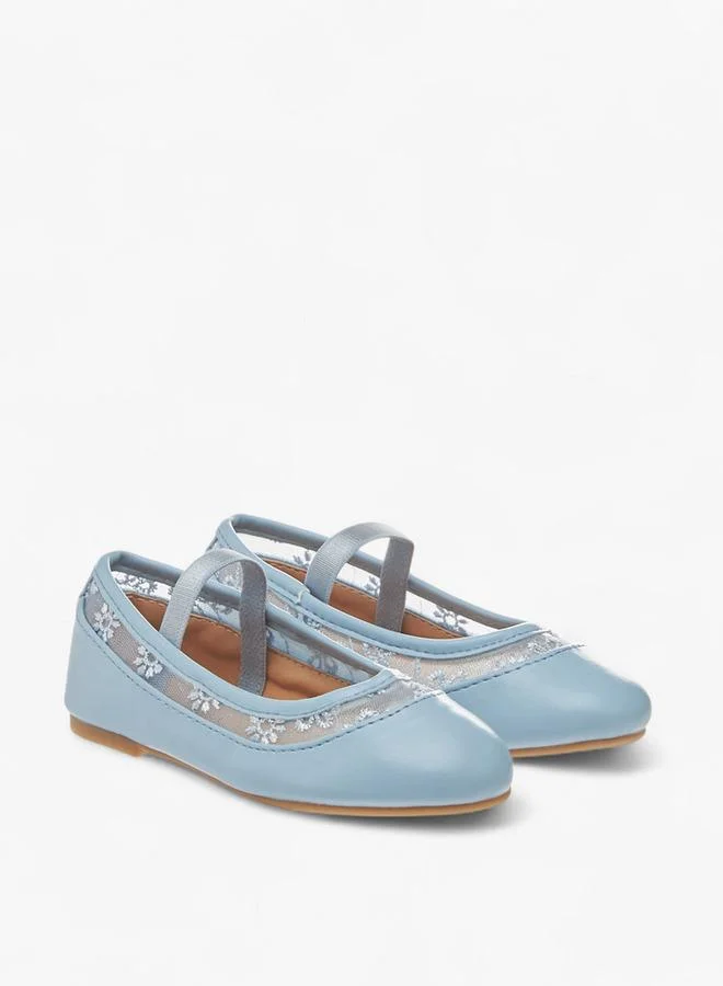 Flora Bella By Shoexpress Flora Bella Embroidered Ballerina Shoes With Elasticated Strap