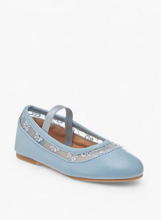 Flora Bella By Shoexpress Flora Bella Embroidered Ballerina Shoes With Elasticated Strap