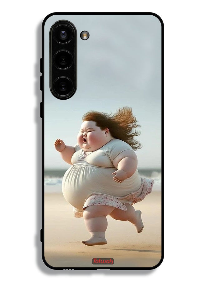 Tolwak Samsung Galaxy S23 5G Protective Case Cover Fatty Baby Girl Running - Image 3